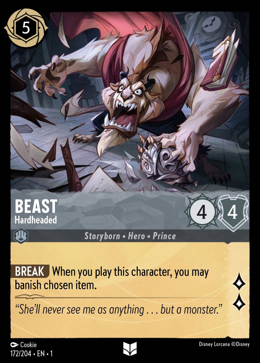 Beast - Hardheaded 172/204 – Disney Lorcana Card Details + Review ...